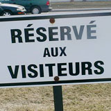 Sign on metal post